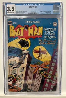Batman #63 CGC 3.5 (DC 1951) Killer Moth, Dick Grayson & Alfred ...