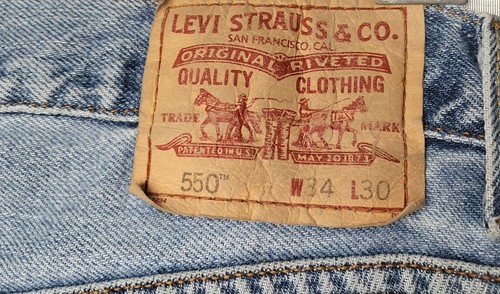 Levi’s Men’s Vintage 550 Red Blank Trademark "R" Tag Rare Relaxed Fit W34xL30 - Picture 7 of 8