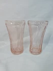 Pink Depression Madrid Pattern 6.25" Tumbler Indiana Glass 14 oz Vintage 2pc set