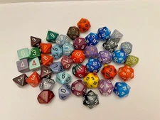 Lot Of 40+ D&D Dungeons Dragons RPG Dice Mixed Assorted Gaming Role Playing