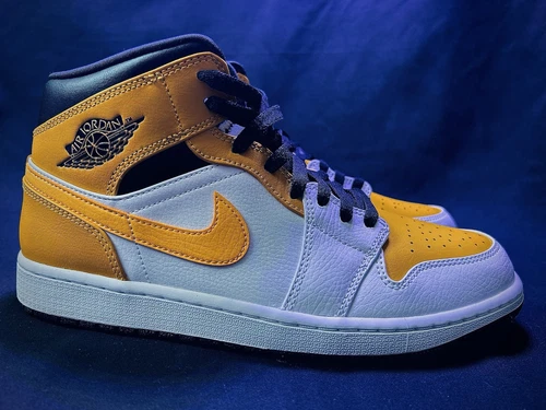 NUOVO Nike Jordan 1 Mid Bianco Oro Universitario 554724 170 Codice QR ✅