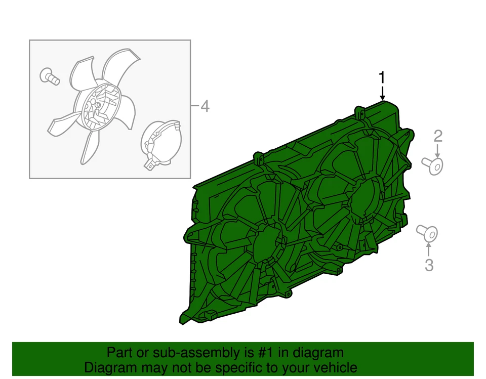 Cubierta trasera del ventilador de refrigeración del motor GM 23390829 original Foto 3 de 3