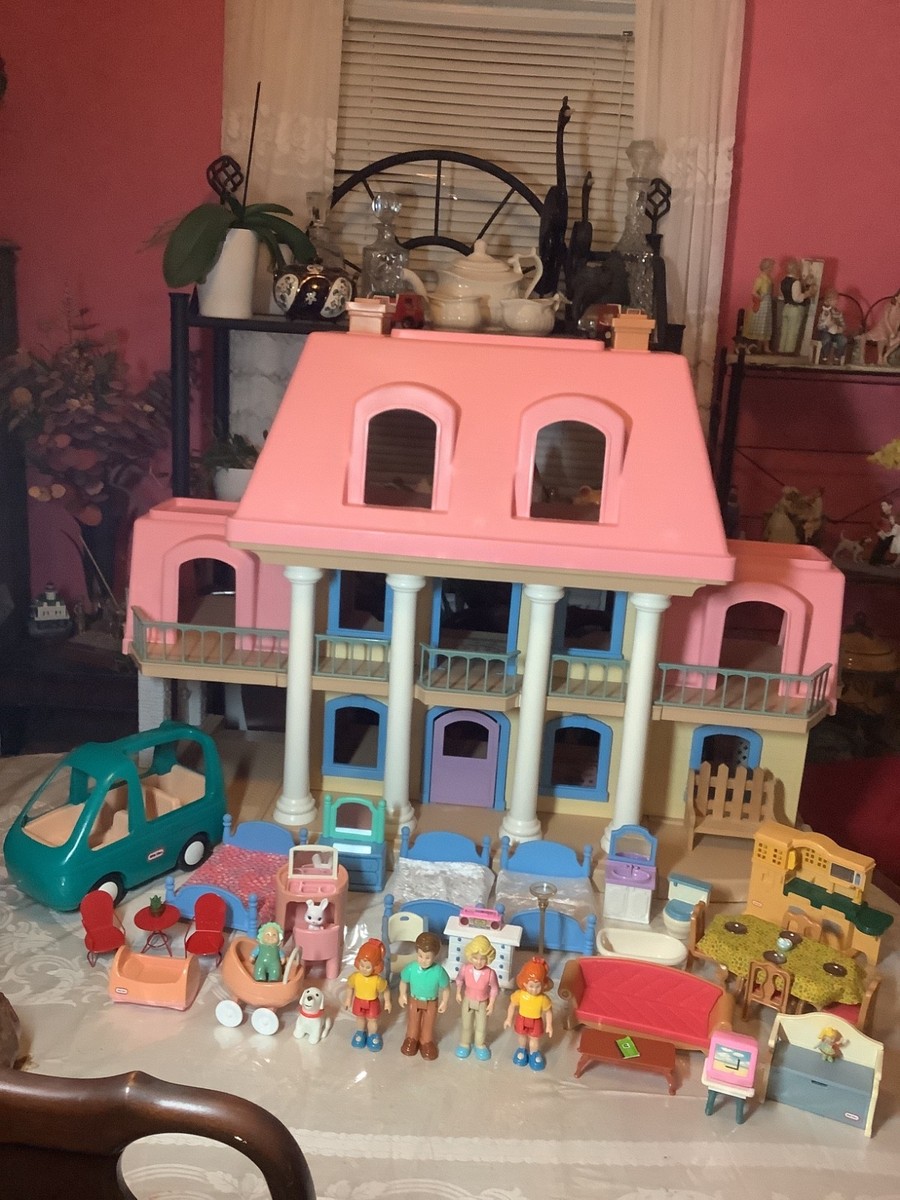 Vintage Little Tikes Grand Mansion Dollhouse w/Accessories