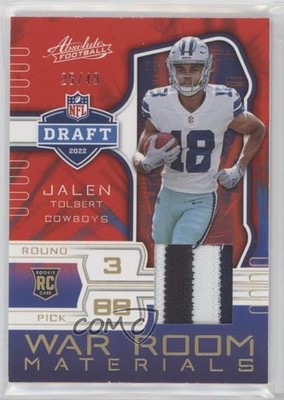 2022 Panini Absolute War Room Materials Gold 25/49 Jalen Tolbert Rookie RC 0a6