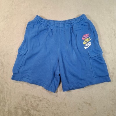 Nike Shorts Herren mittelblau Cargo Logo Fleece Sweatshorts Freizeit Streetwear