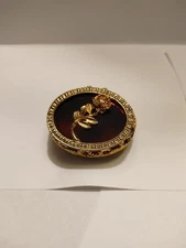 Max Factor Creme Perfume Compact Hypnotique Gold Colored Rose 1966