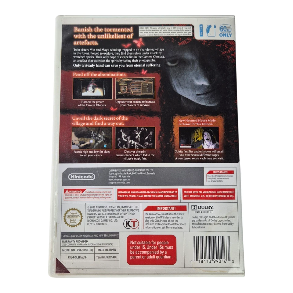 Project Zero 2: Wii Edition • Nintendo Wii Game (2012) PAL AUS - Image 4 of 4