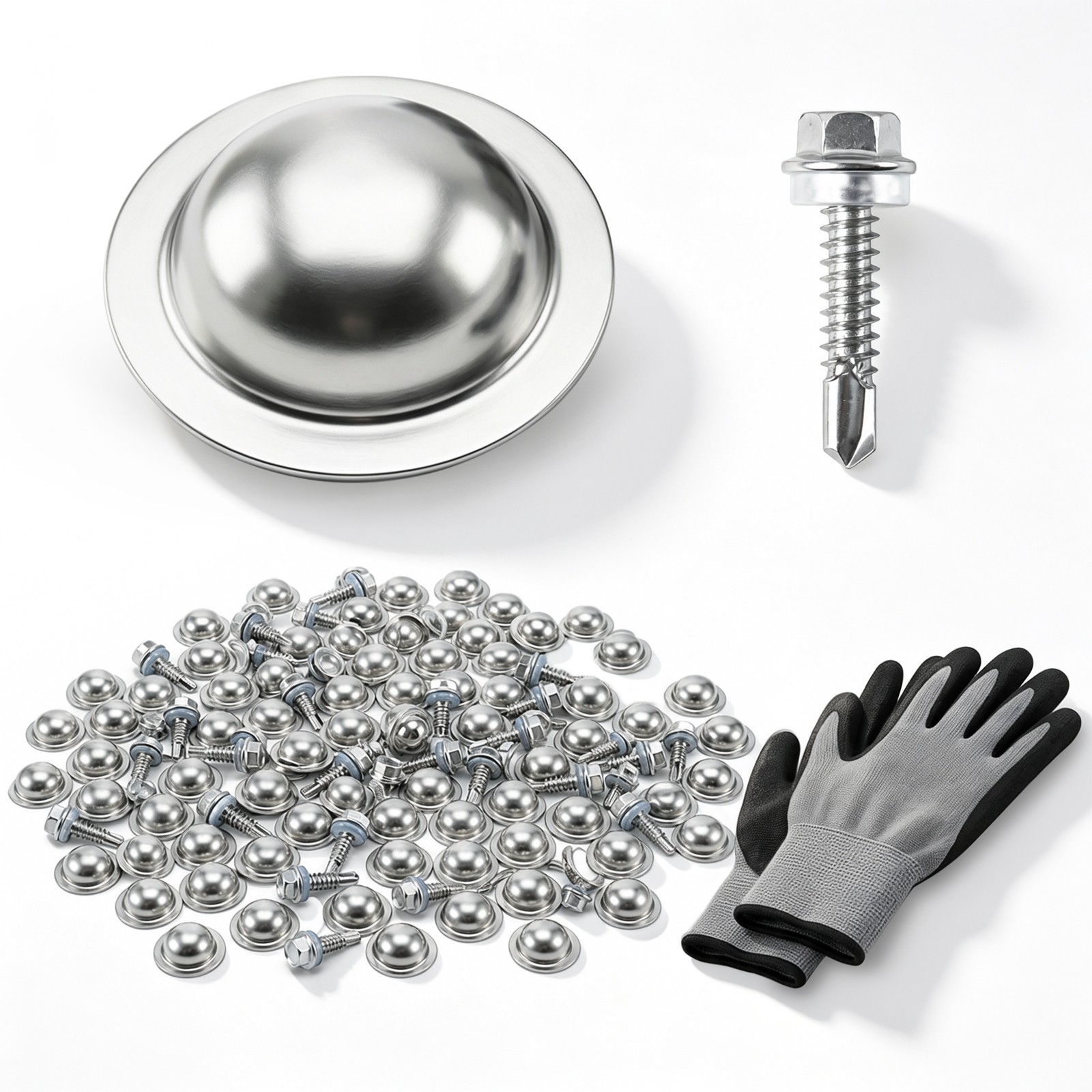200 Roofing Screw Caps & 200 Self-Tapping Roof Screws