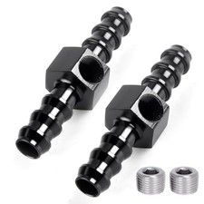 3/8" Barb Inline Fuel Pressure Gauge Fitting 3/8" Barb with 1/8 NPT Port
