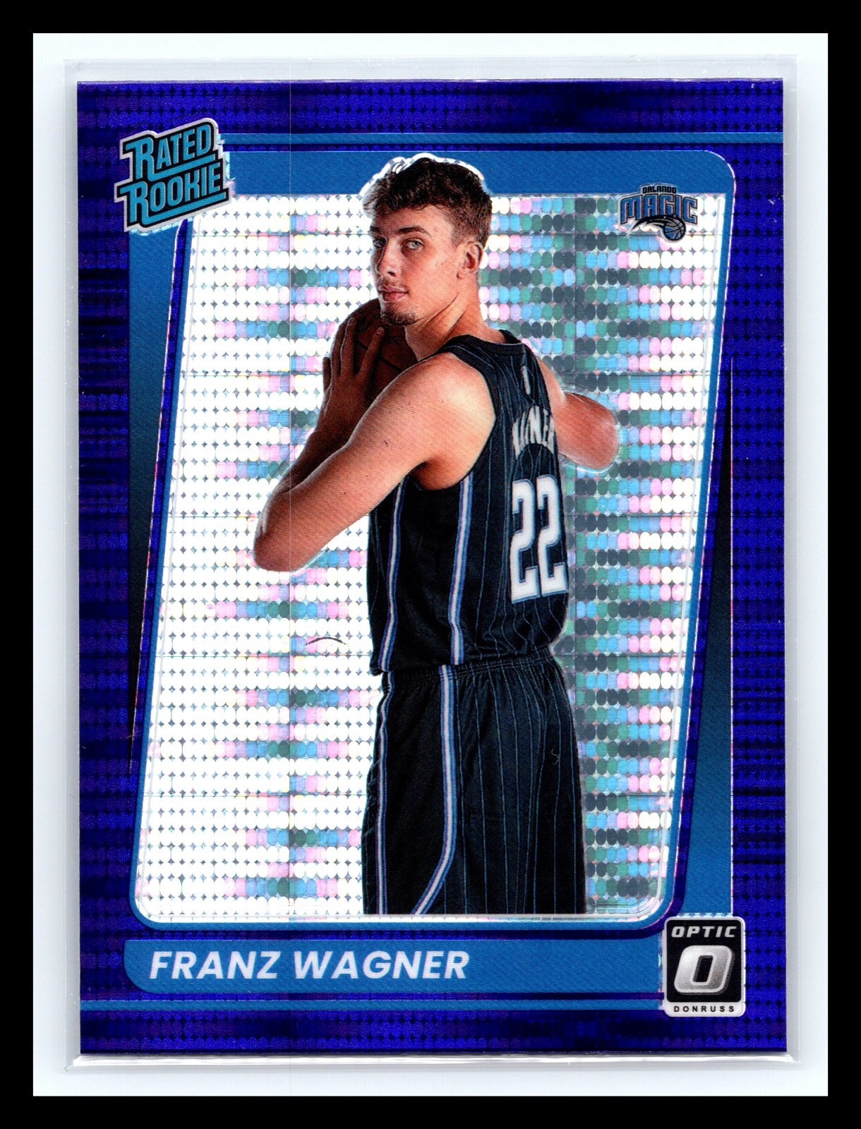 💥 Franz Wagner 2021-22 Donruss Optic Purple Pulsar Holo Rated Rookie RC # 185