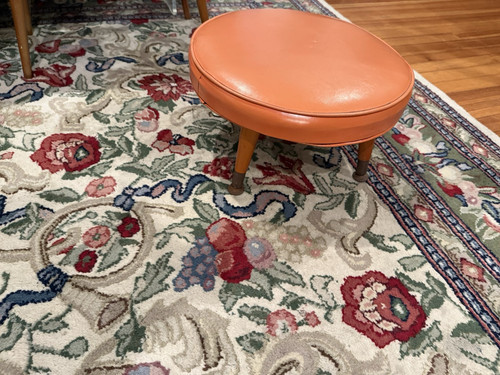 Silla Lewisburg otomana patas banco reposapiés naranja moderno mediados de siglo 16x9 - Imagen 1 de 24