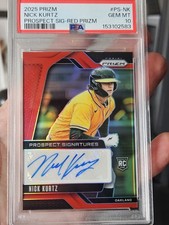 2025 Panini Prizm - Prospect Signatures Nick Kurtz #PS-NK Red Prizm /99  PSA 10