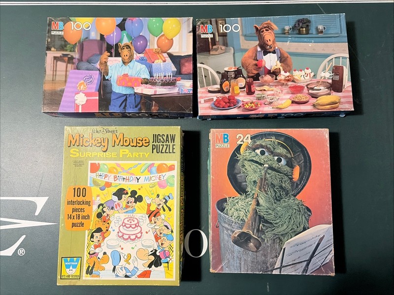 Vintage Puzzles - ALF, Mickey Mouse, Oscar The Grouch