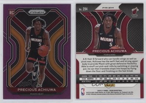 2020-21 Panini Prizm Purple Prizm /99 Precious Achiuwa #294 Rookie RC