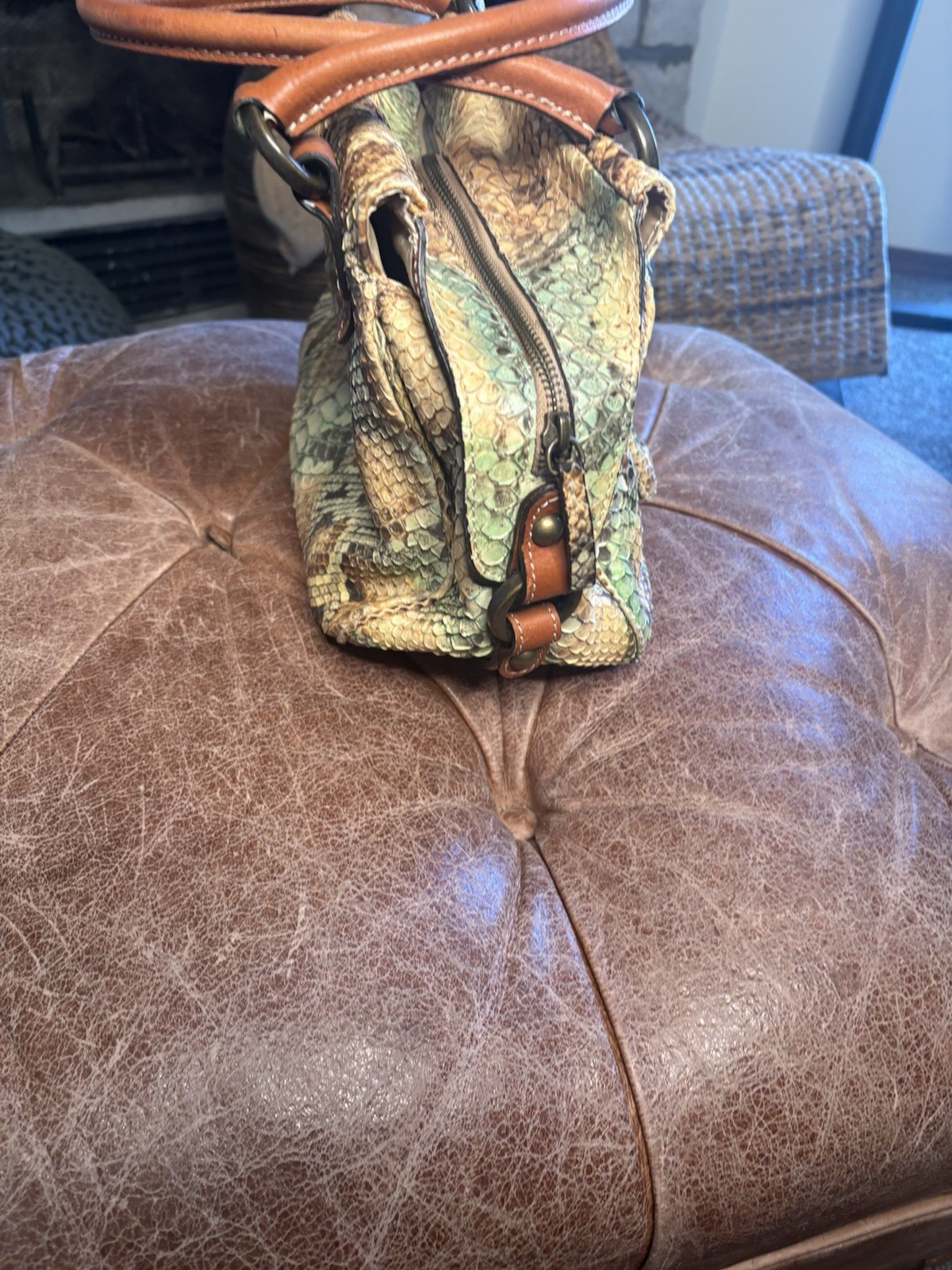 Silvano Biagini Genuine Python Medium Size Should… - image 3