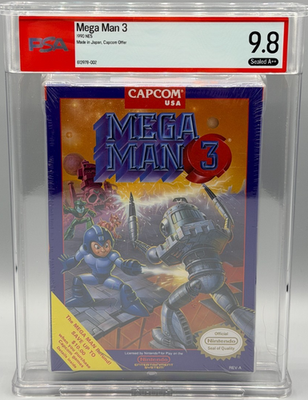 Mega Man 3 Nintendo NES Oval SOQ Sealed New PSA 9.8 A++ Graded NOT