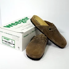 NWB Weeger Leather Suede Mule Clogs NEW Size 9