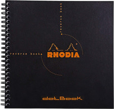 Reverse Book  Dot Book - Dot Grid 80 Sheets - 8 1/4 X 8 1/4 - Black Cover