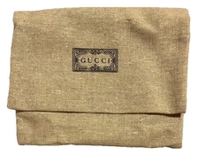 Authentic GUCCI Dust Envelope Bag - Size: 5.75” x 5” Inch - Beige Cotton - Small