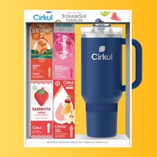 CIRKUL Midnight Blue 40oz Raindrop Tumbler Starter Kit + 4 Flavor Cartridges