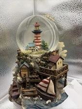 Vintage Lighthouse Tower Snow Globe, Musical Figurine, Collectible Sankyo