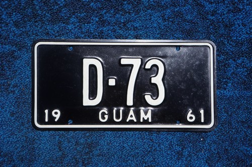 1961 Guam DEALER License Plate - Pacific Island