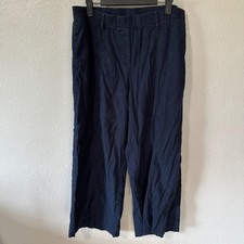 J.Jill Linen Blend Wide Leg Crop Pants Stretch Pull On Casual Womens Size Medium