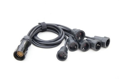 3x2.5mm Break Out Cable Socapex 19pin Male Plug to Schuko Split Cable 5meter