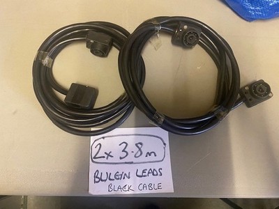 DISCO BELEUCHTUNGSKABEL x 2 BULGIN STECKER AUF BULGIN STECKER 2 x 3,8 m KABEL - JETZT £40