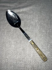 Robinson Knife Co Vintage Stainless Steel Serving Spoon with Wood Handle