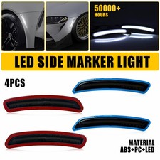 4x Led Side Marker Lights Smoked White Fits 2020-2025 Toyota Gr Supra Front Rear