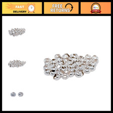 925 Sterling Silver Crimp Bead Covers 4MM, 50pcs - Jewelry Making Supplies