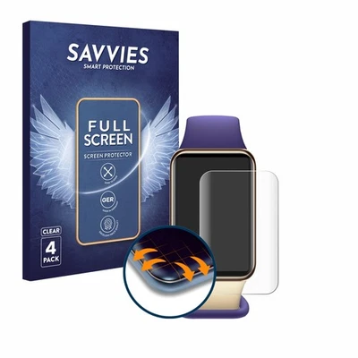SAVVIES 4x Full-Screen Schutz Folie für Honor Band 9 3D Curved Edge Display