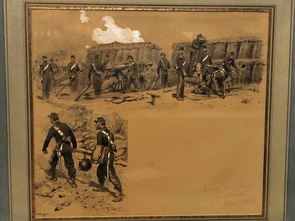 Dibujo Detalle Edouard Original. Firmado y fechado 1887 Foto 2 de 4