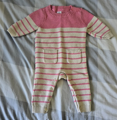 baby GAP Pink White Striped Baby Jumper 6-9 months