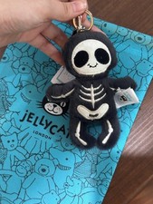 Jellycat Skeleton Keychain Plush Cute Soft Collectible Mini Bag Charm NWT