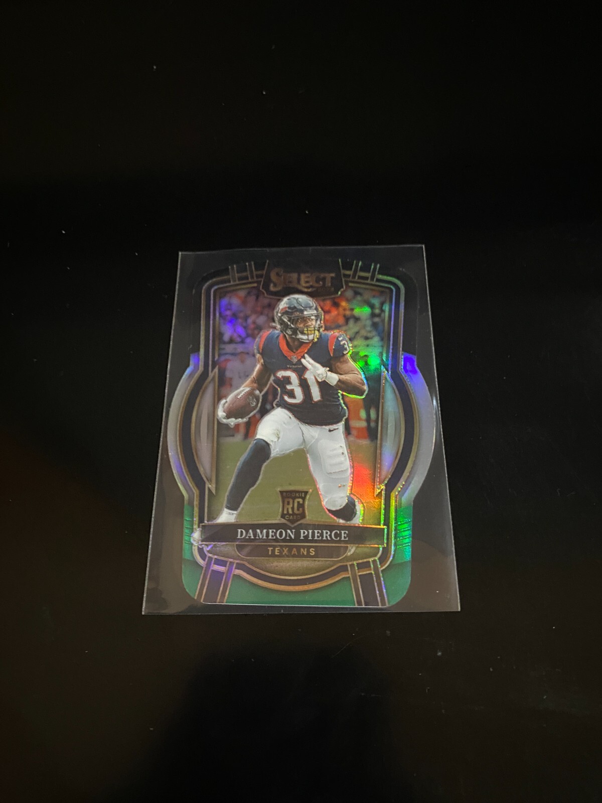 Dameon Pierce 2022 Select Club Black Green Prizm Die Cut RC Texans 261 PWE