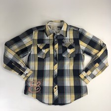 Guess Button Down Shirt Large 16/18 Youth Plaid Los Angeles Used Long Sleeve