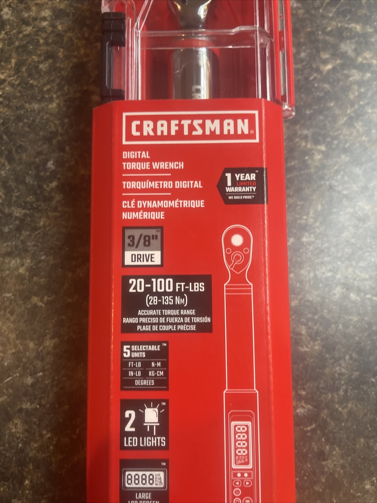Craftsman CMMT99435 3/8" Drive Digital Torque Wrench (20ft lb to 100