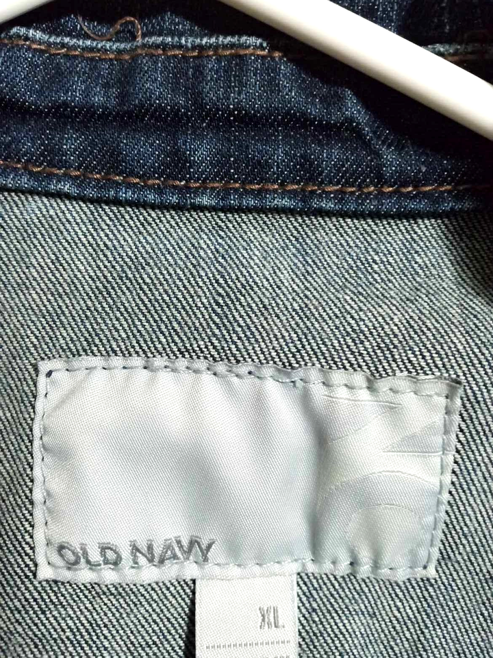 Old Navy Men's Denim Jean Jacket Size XL blue wash Rodeo Biker Blue R/N