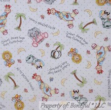 BonEful Fabric FQ Cotton Quilt B W Polka Dot Zoo Zebra Giraffe Monkey Moon Baby