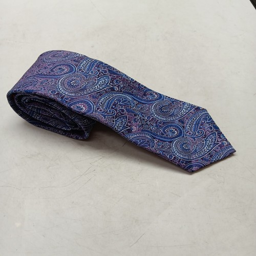 Mens Chaps Tie with Purple Paisley 100% Polyester LONG Ralph Lauren - Picture 2 of 6