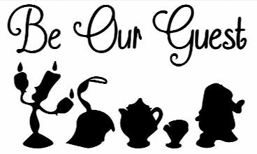Disney Beauty Beast Belle Rose Be Our Guest Chip Vinyl Window car Decal/Sticker - Picture 9 of 22