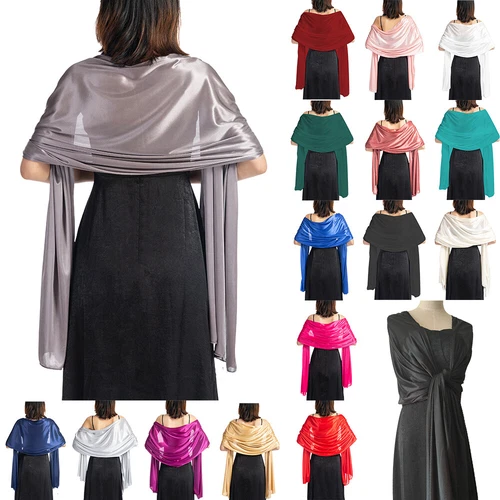 Central Chic Iridescent Wedding Pashmina Wrap Shawl Wedding Brides Bridesmaids - Picture 1 of 33