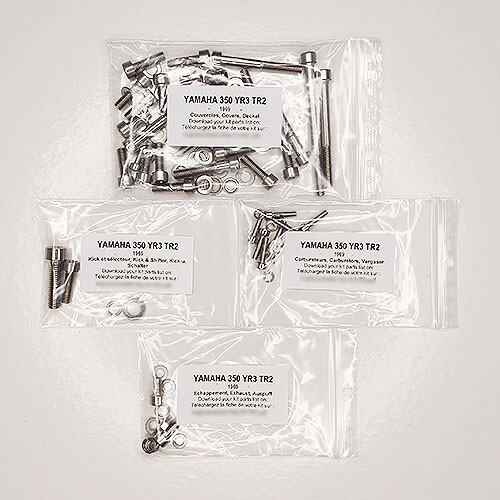 Kit vis allen inox YAMAHA 350 TR2 pour bloquer la rouille du moteur 1969