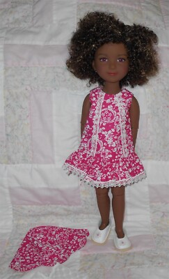 NEW Handmade 2 PC Dress Hot Pink/White FOR Ruby Red 14'' Fashion Dolls (NO DOLL)