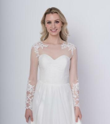 White Ivory Lace Long Sleeves Wedding 