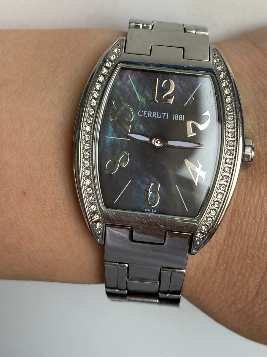CERRUTI 1881 WATCH 60312 QUARTZ LADY DIAMONDS MOTHER OF PEARL