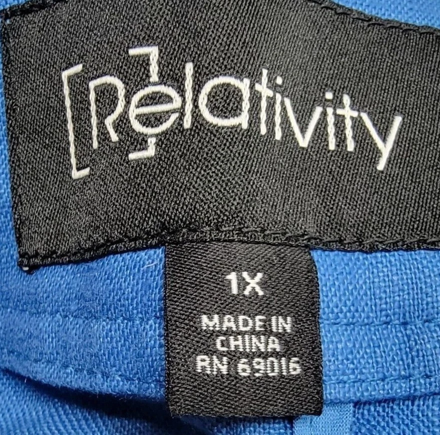Relativity Womens Jacket Coat Size 1X Blue Linen - Image 2 of 4