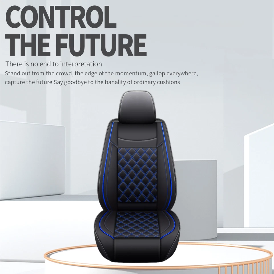 For Acura TL TLX TSX Car Seat Covers 5-Seater Front&Rear Full Set PU Leather - Image 4 of 4